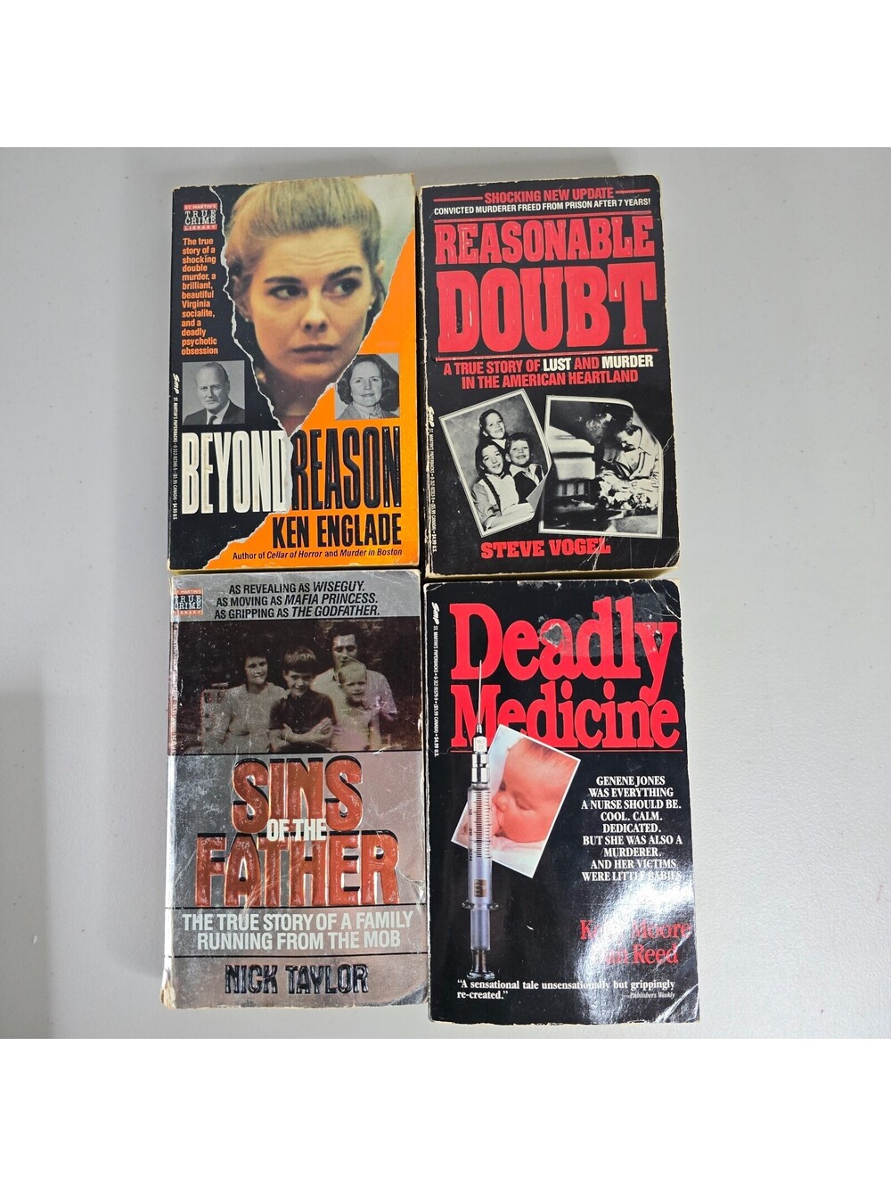 4 True Crime Books Ken Englade Steve Vogel Nick Taylor Moore Kelly Reed Dan